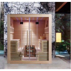 Sauna soba Nero - kanadski Hemlock 1800x1500x1900 za 3 osobe sa rasvetom